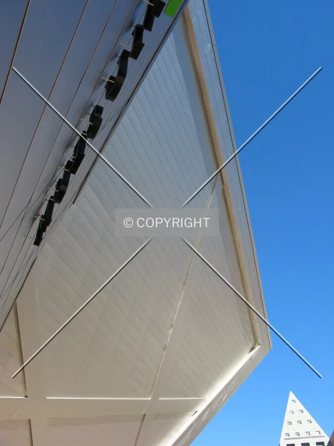 Looking up, with a part of the Denver Public Library