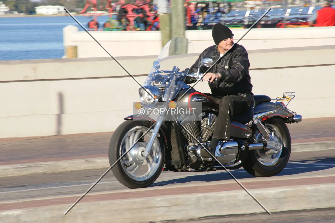 A man riding a motorcycle