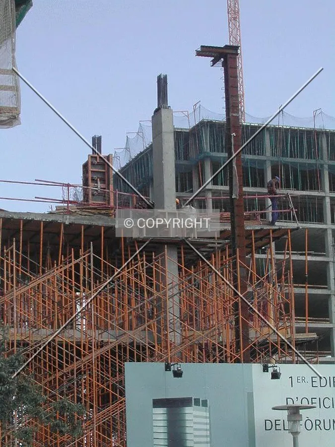 Close view of some building pillars