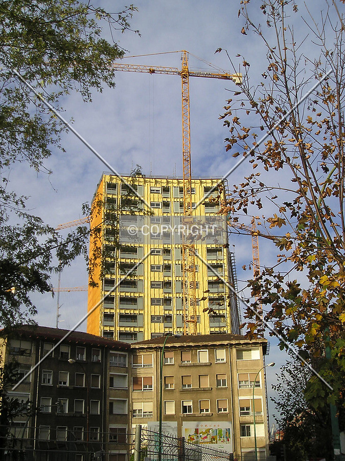 Distant view of the west facade