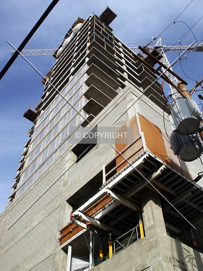 Looking up the southwest corner