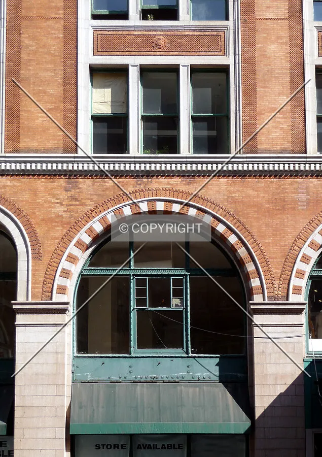 Arch detail on the west facade