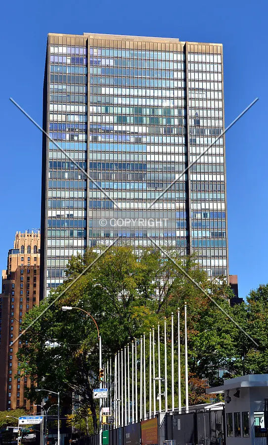 View from the southwest at 1st Avenue and 47th Street