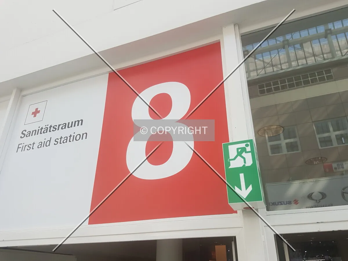 Messe hall 8 - sign