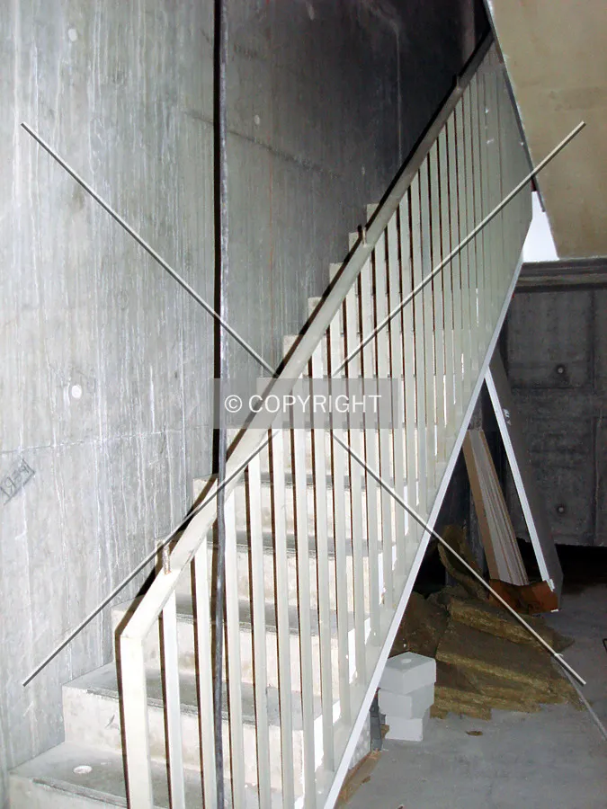 The stairs leading to the roof