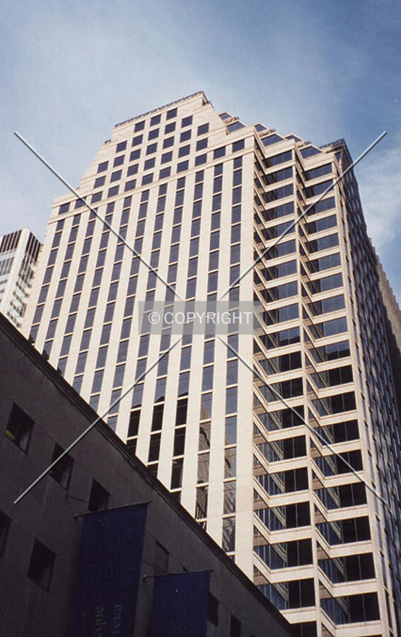 Oblique view of the east facade