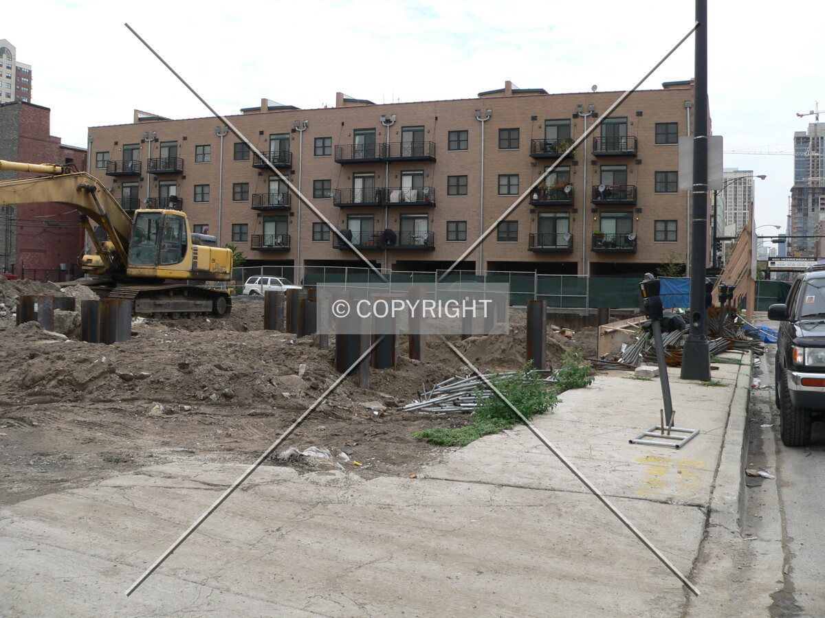 View to the northwest with steel piles visible