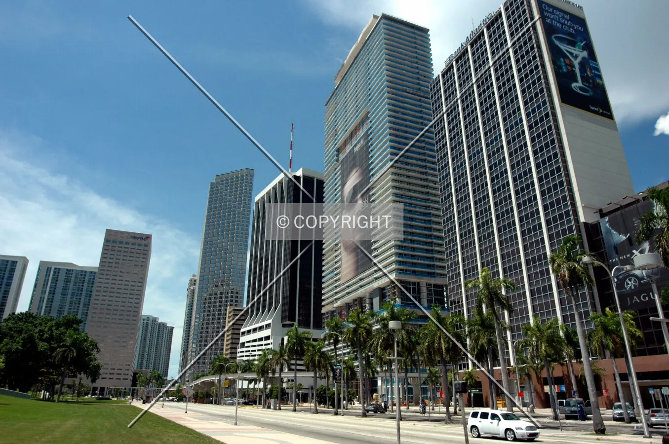 Looking towards the southwest from Biscayne Boulevard