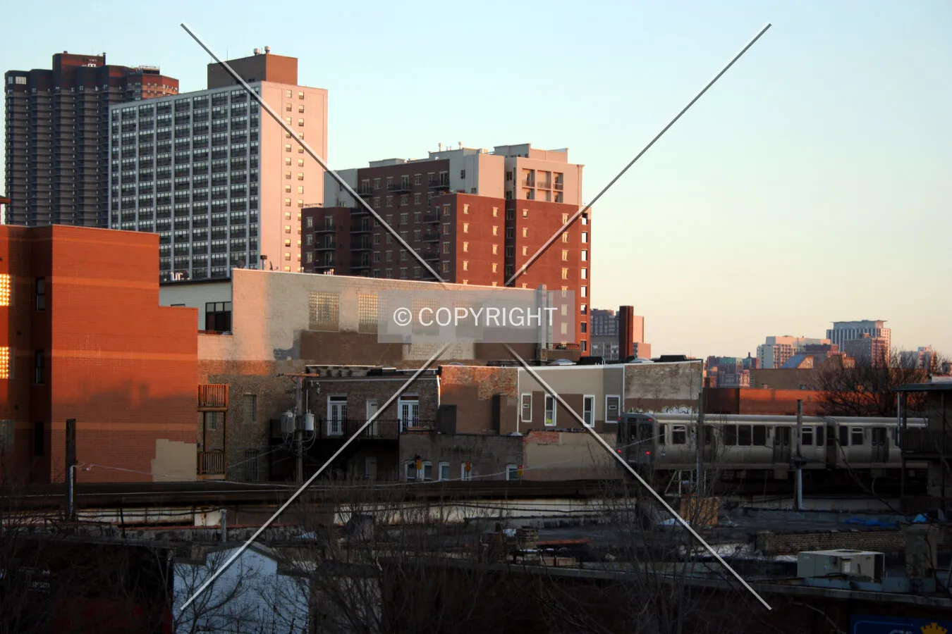 Sunset view from the Sheridan Road el stop