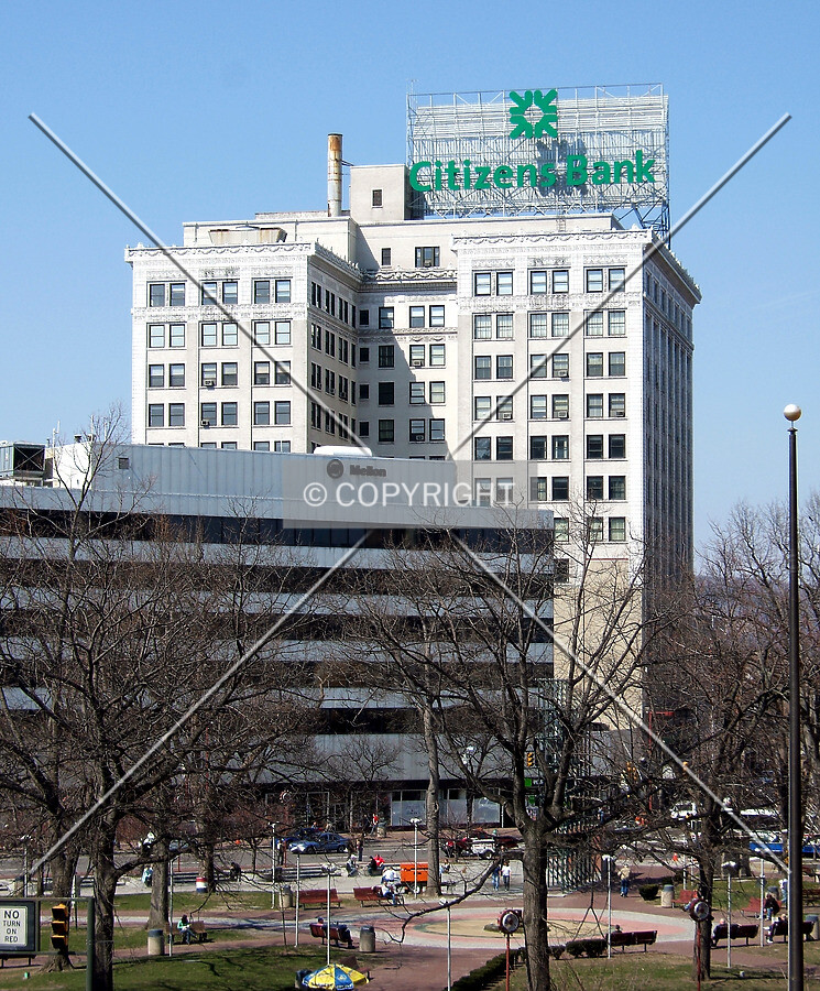 View from the southeast along Market Street past Public Square