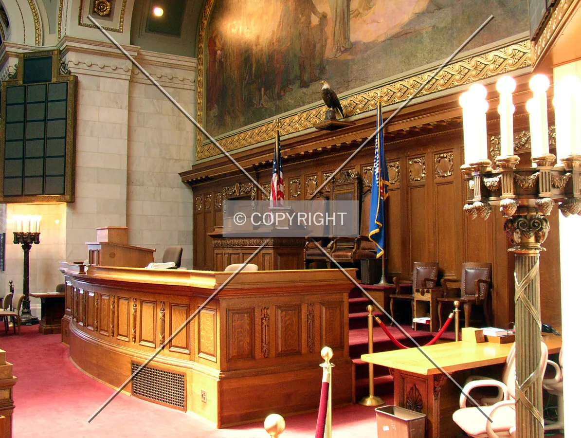 Front desks in the Assembly Chambers