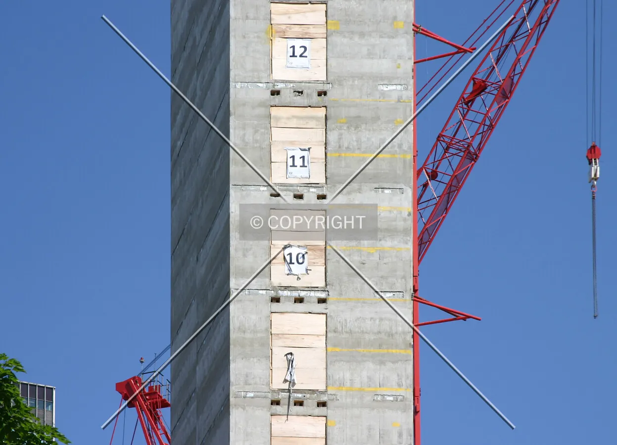 View east of the core from Longford Street