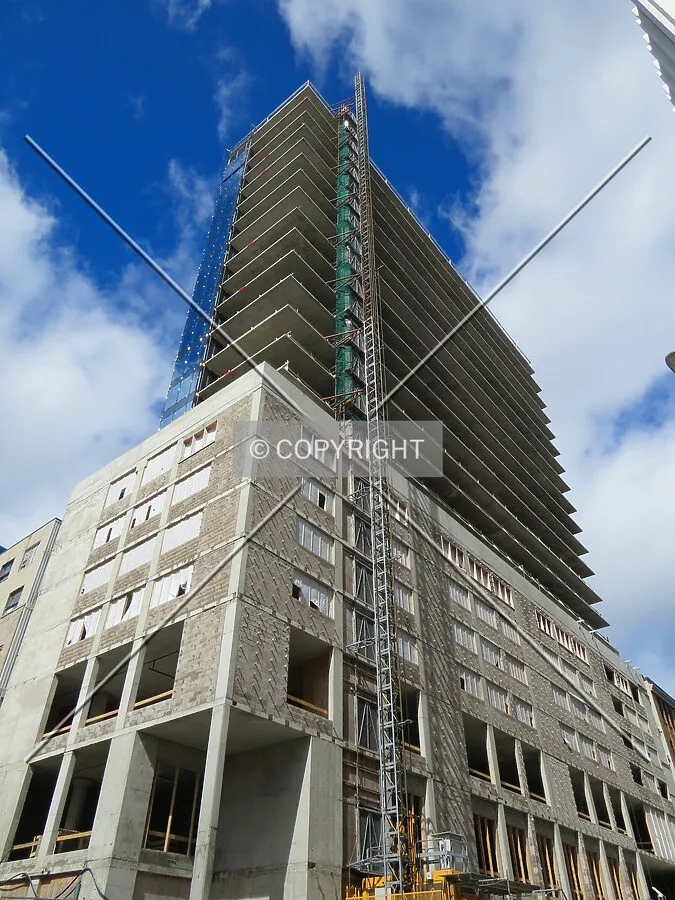 Looking up from Granville Street & Sackville Street