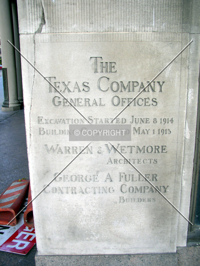 Dedication marker on the southeast corner