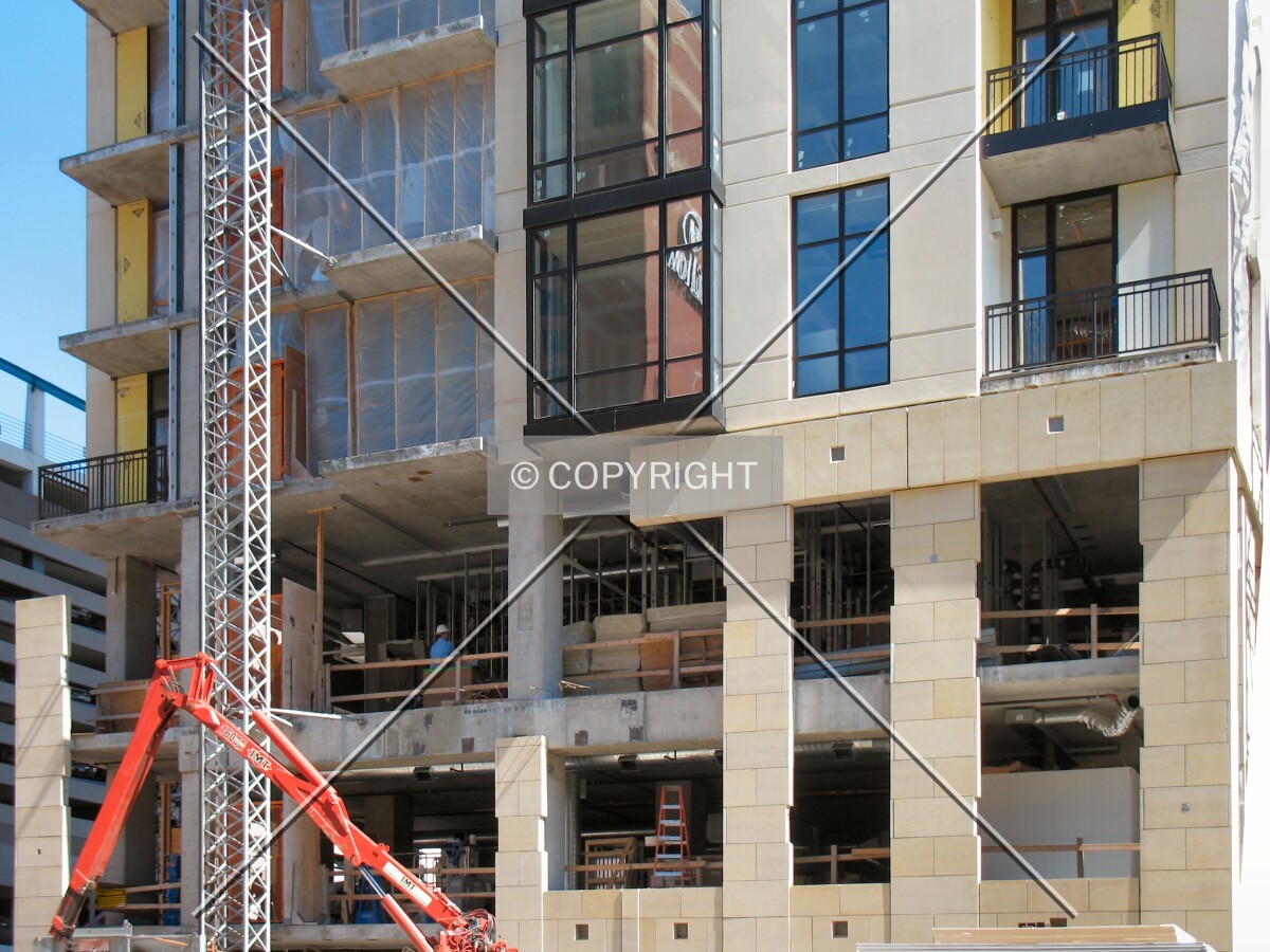 Facade installation at the base