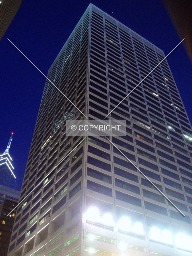 From the northwest at night