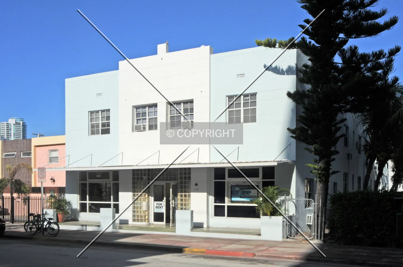 View from the northeast across Ocean Drive
