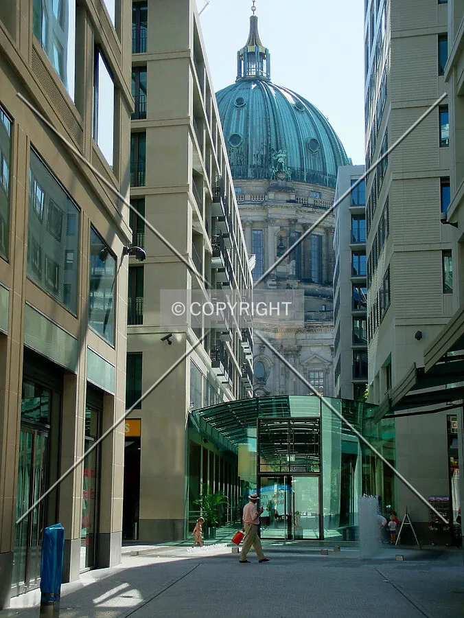 Dome between two buildings