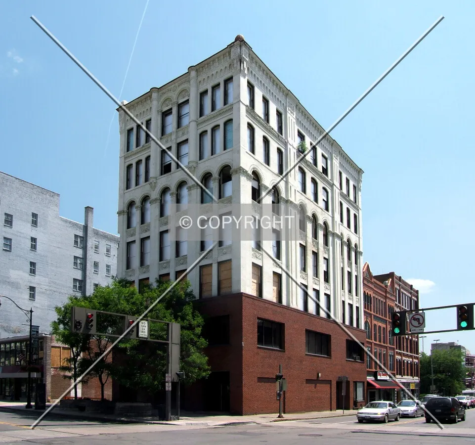 View from the northwest at Court and State Streets