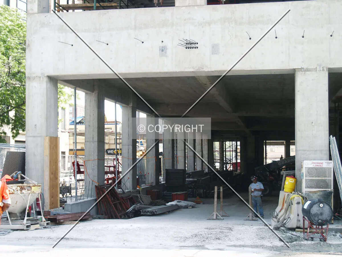 Looking into the northern bay of the garage from Benson Avenue