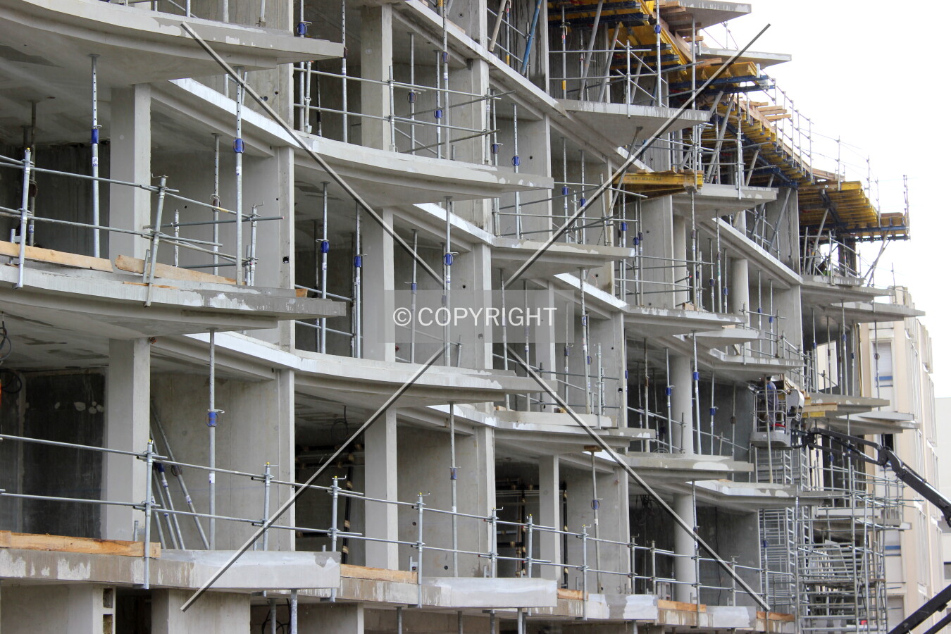 Future balconies of the north face.