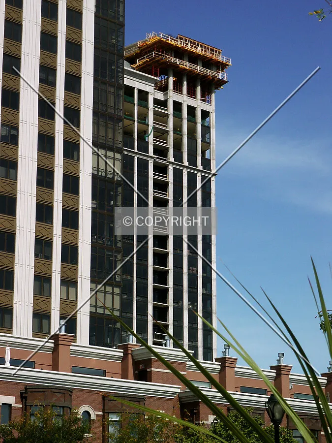 Looking around the edge of Museum Park Tower 1