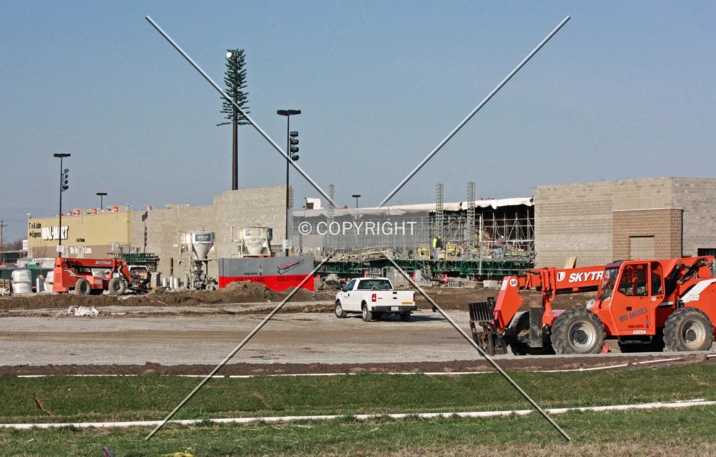 View from the northeast during renovation