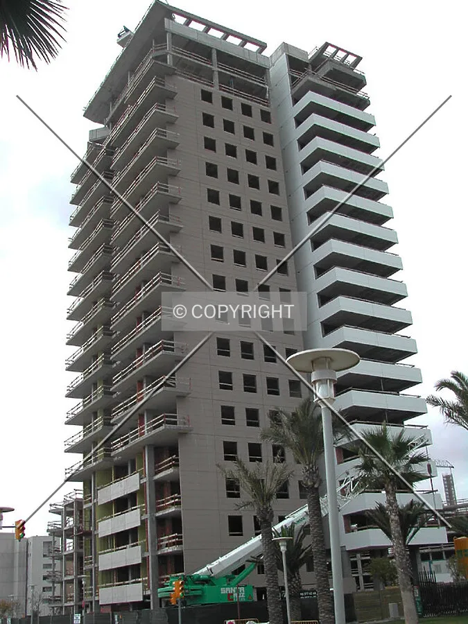 Closer view of the building from the street