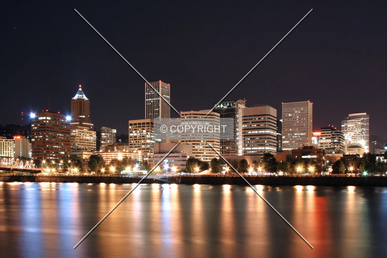 Downtown at night