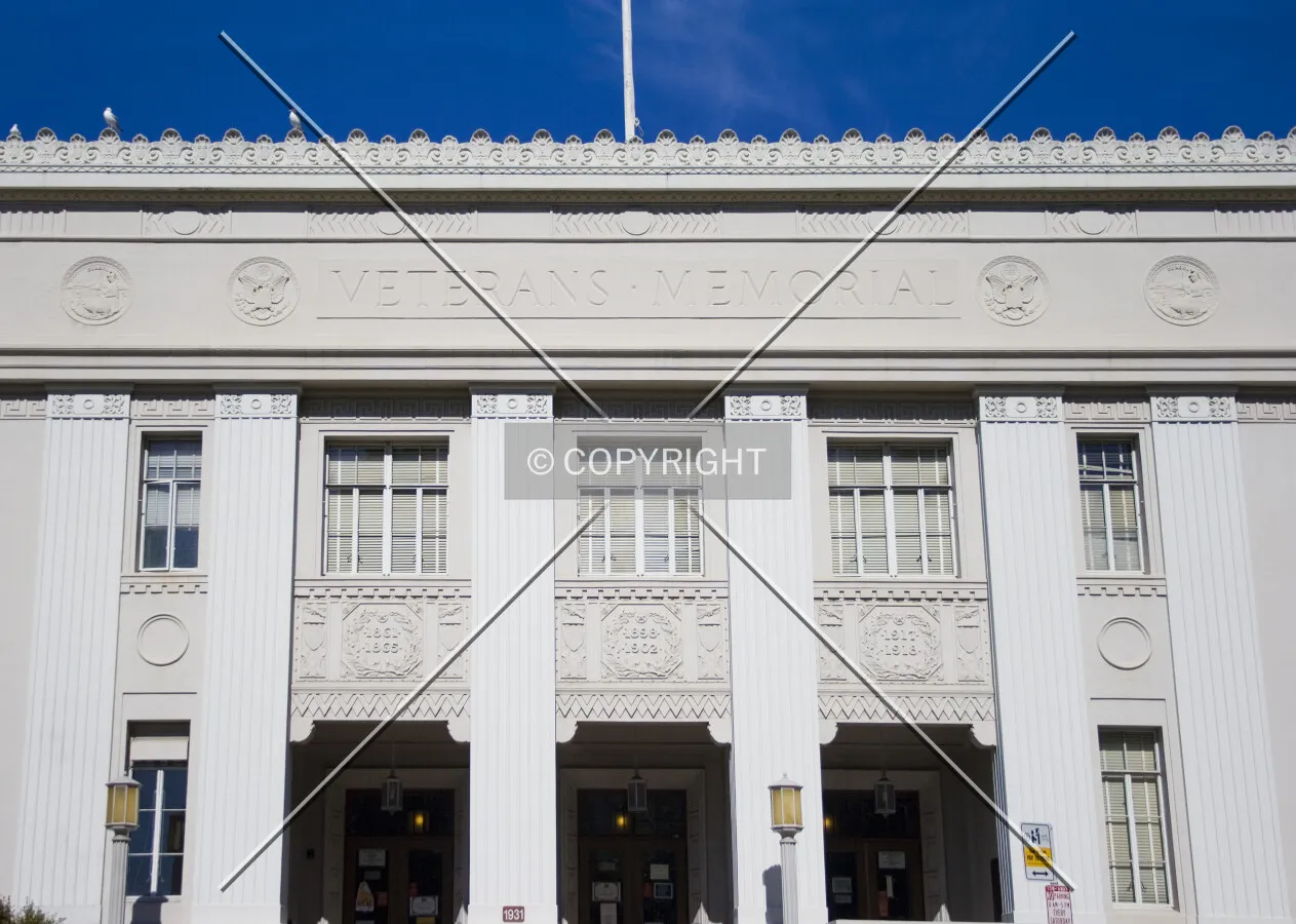 Building sign and front, south side
