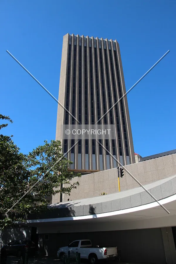 Looking up north facade