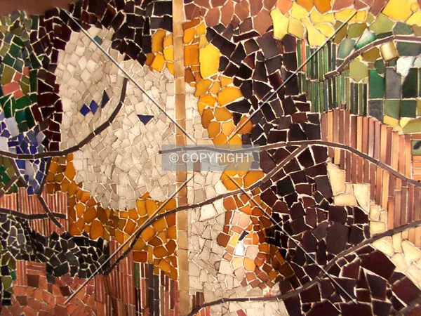 Mosaic detail - west wall of the driveway