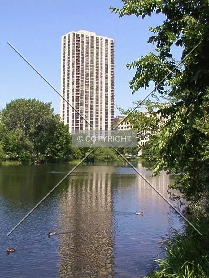View across the Lincoln Park lagoon