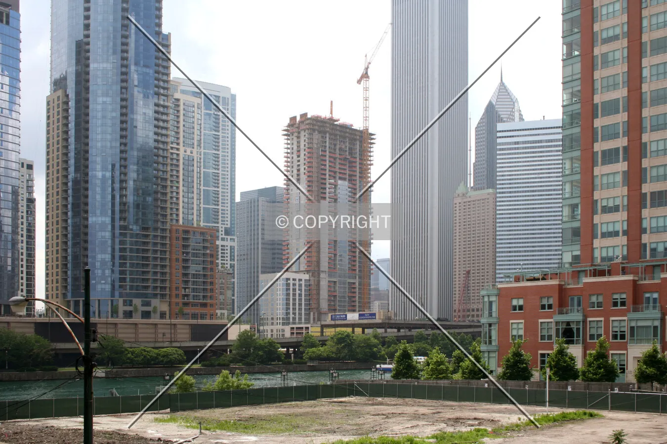Looking southwest over the Chicago Spire site