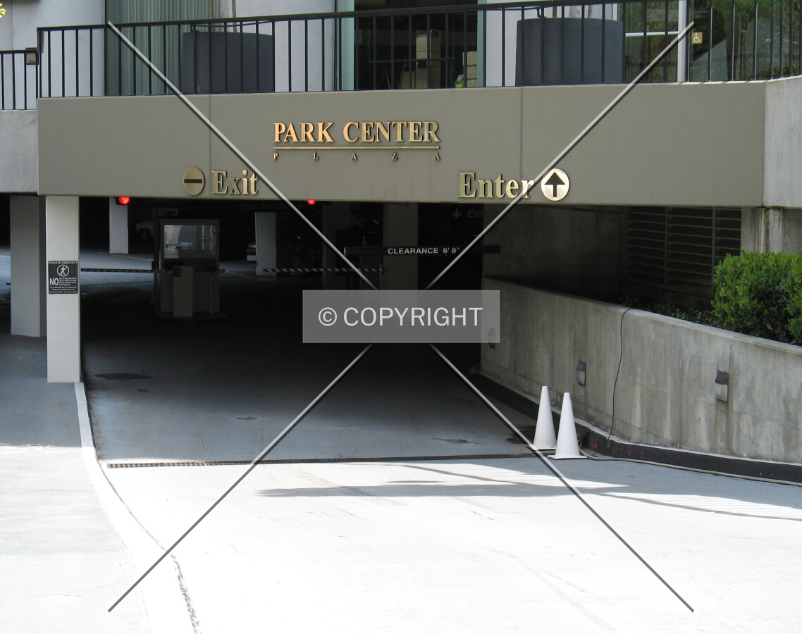 Parking entrance below the tower on Almaden Boulevard