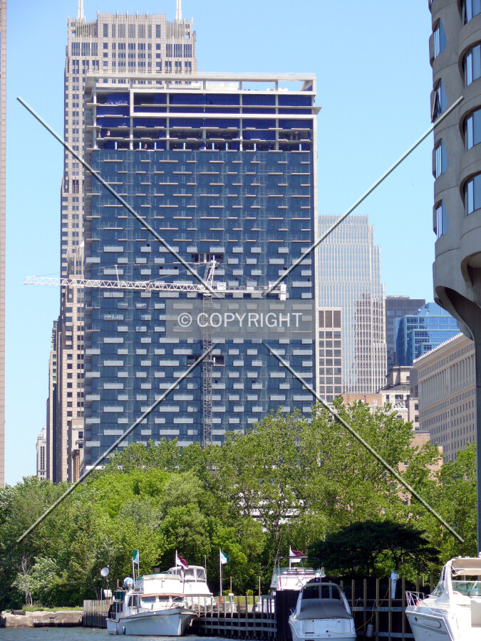 View to the north with the crane being dismanteled