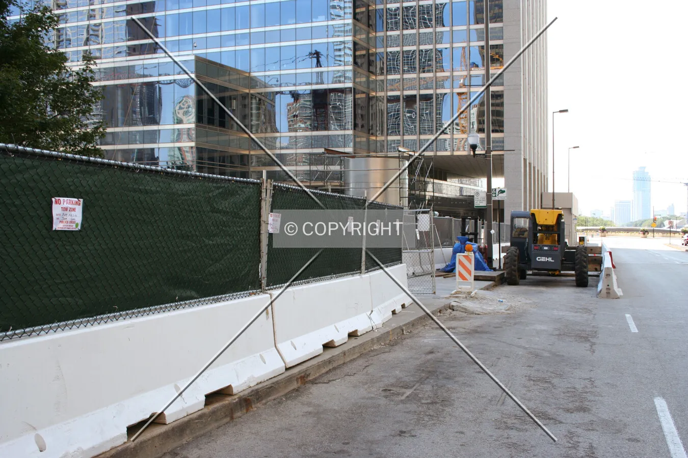 Looking south along Columbus Drive