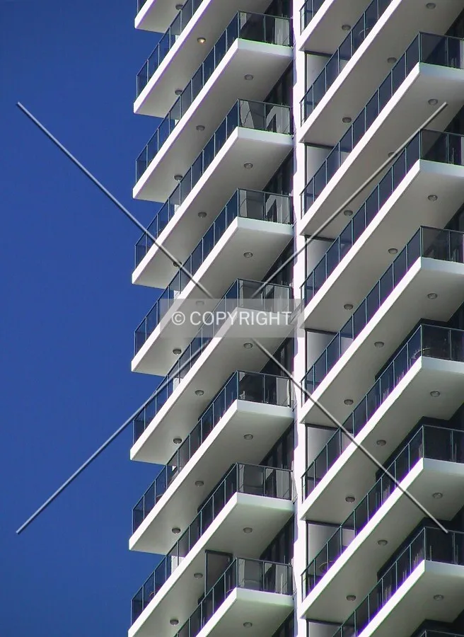Balconies on northside of building