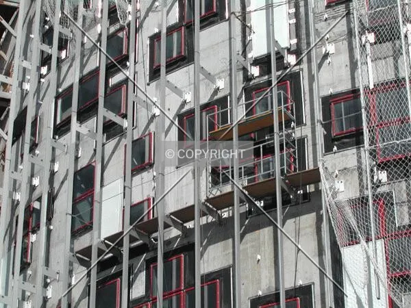 Close view of the facade
