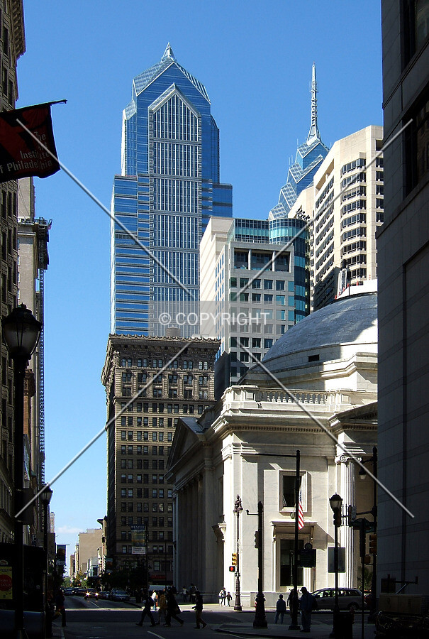View from the southeast along Chestnut Street