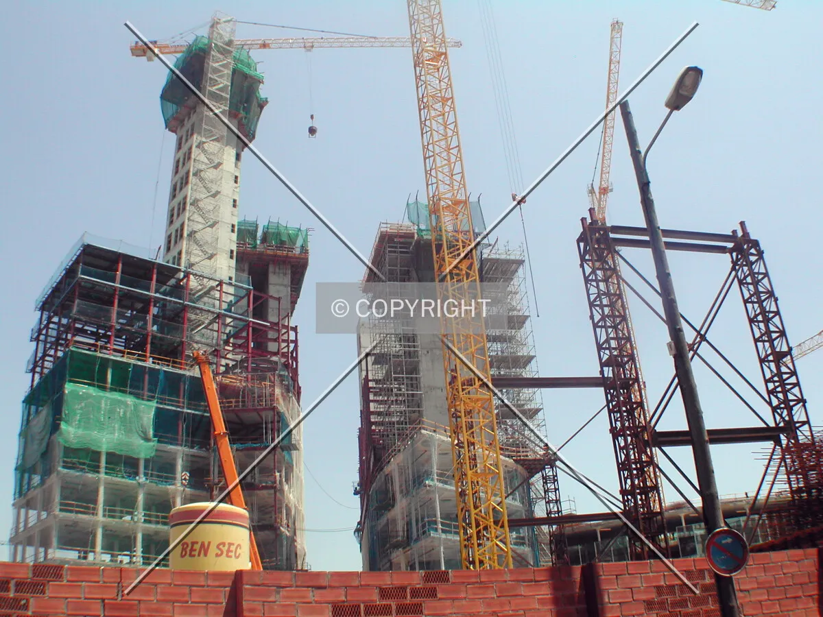 Gap between towers from west