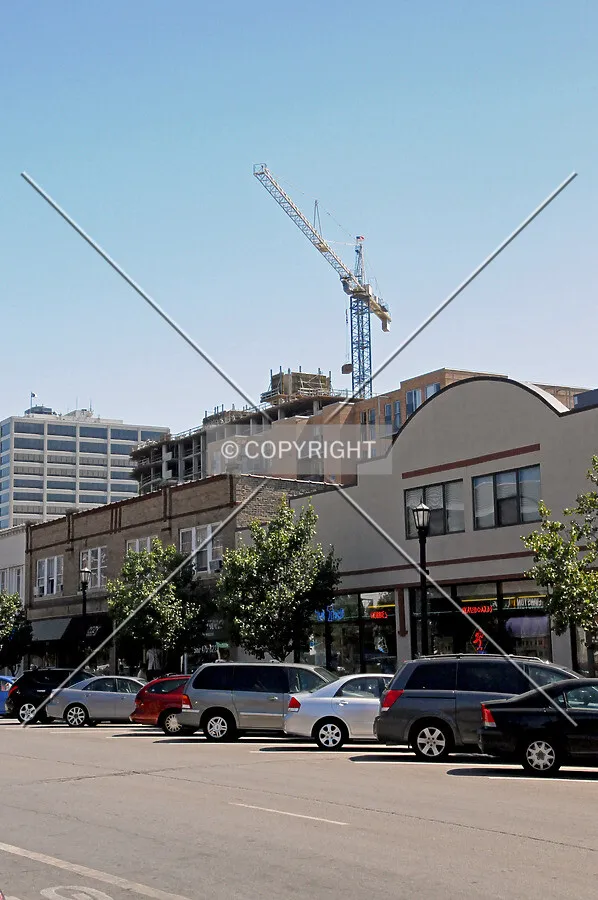 Looking southeast from Davis Street