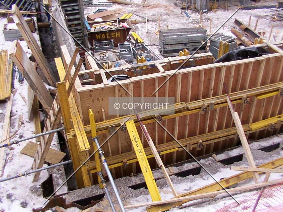 Looking down at the northwest corner