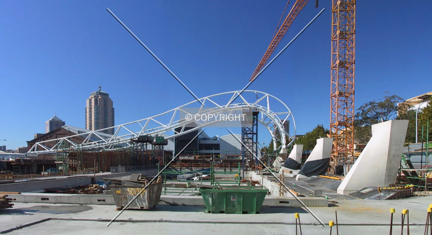 Two roof trusses assembled