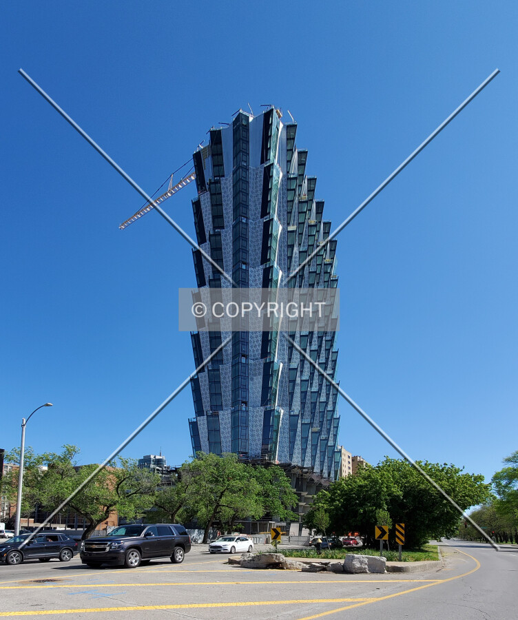 Northwest view during construction; April 26, 2020