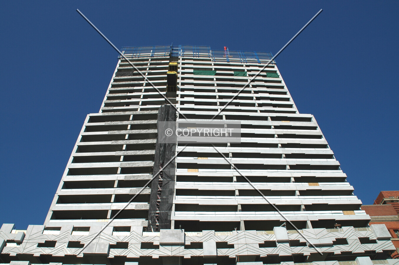 Looking up from Spencer Street