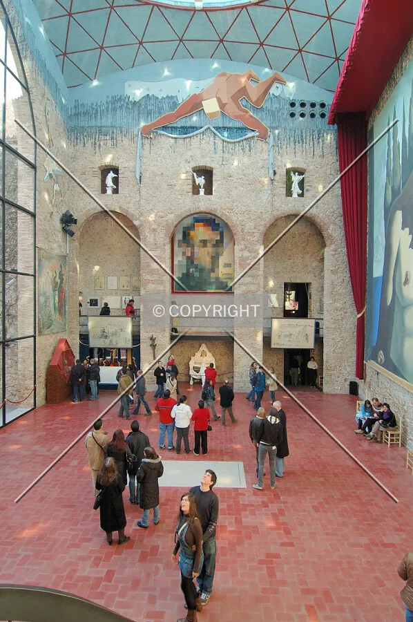 Main space inside Dali famous museum in Figueres