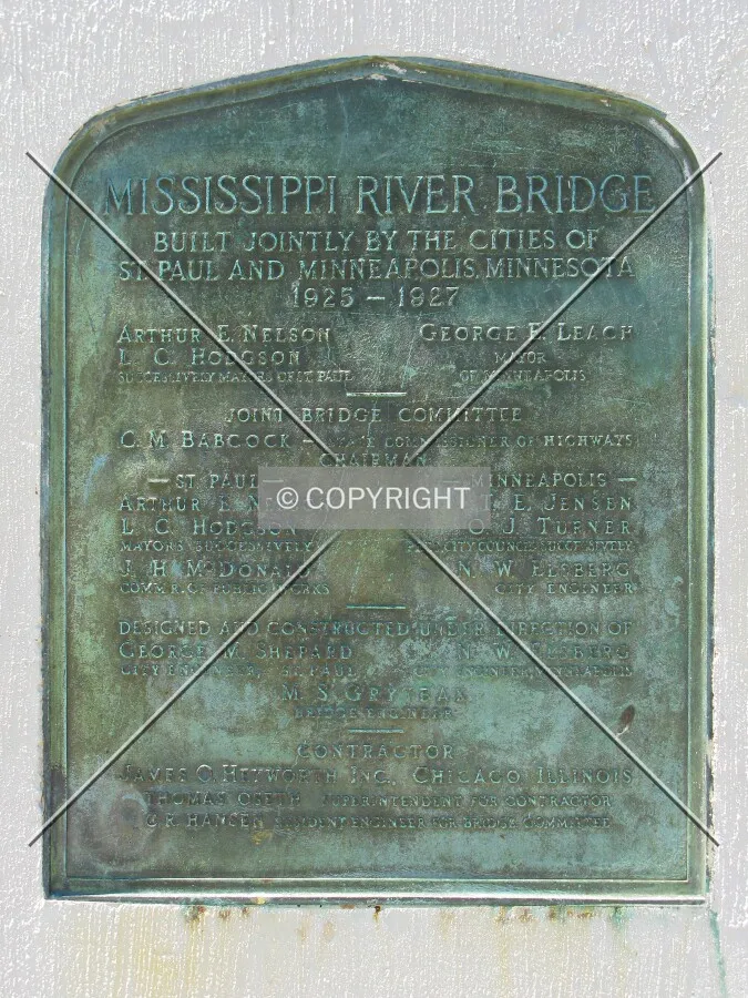 Plaque on east end