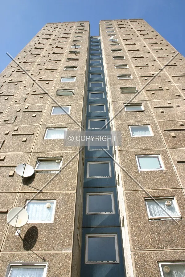 Looking up at the side from the estate