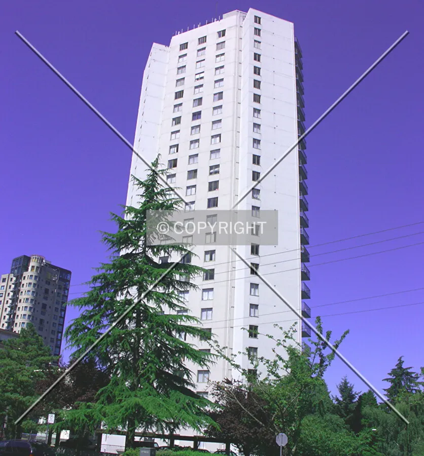 Back of the the tower, city side with no balconies